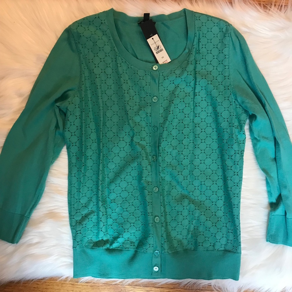 NWT Talbots Teal Lacy Cardigan - Size XS